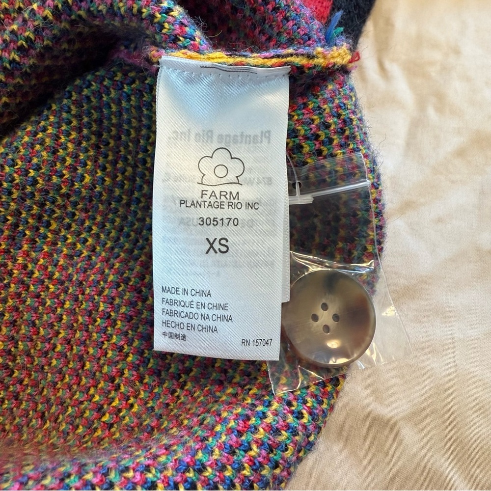 Farm Rio Smiley Graphic Elements Ainika Cardigan, XS - Picture 6 of 9